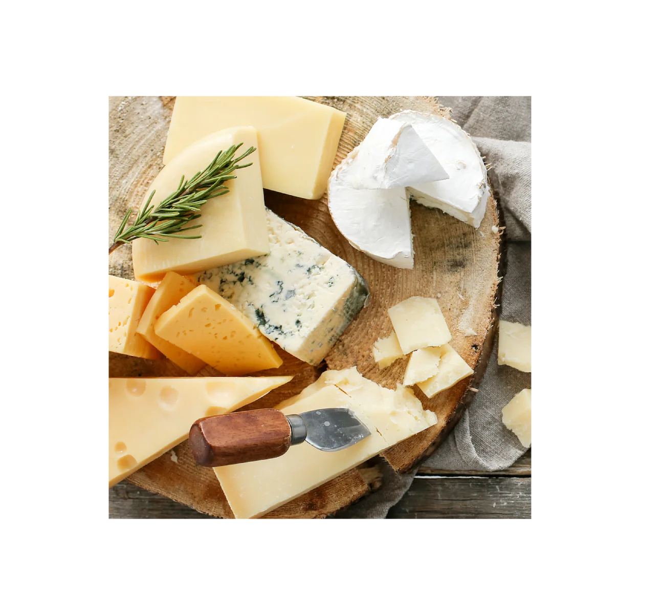 Artisanal cheese board with accompaniments